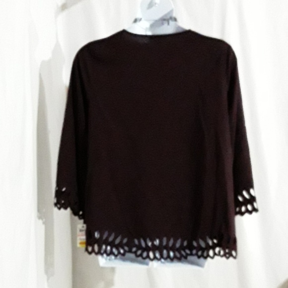 Alfani New Wine Lace Trim Top - Picture 7 of 11